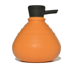 zeepdispenser - Soapbelly - oranje met zwarte dop