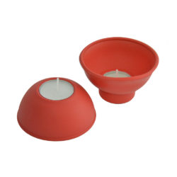 One&Two waxinelicht houders rood set van 2 stuks