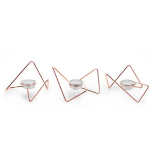 Waxinelichthouders Tri-Angular Loop koper