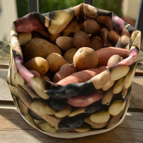Stoffen Fruitmand - Aardappelen - Maron Bouillie - L 26 x B 20 cm