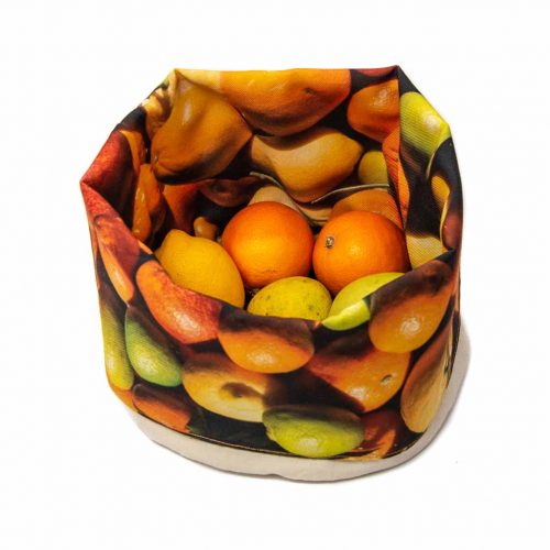 Stoffen Fruitmand - Citrusvruchten - Maron Bouillie - L 26 x B 20 cm