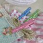 Clippe set 3 clips groen, roze, blauw impressie decoratie