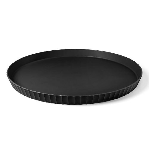 Kunststof serveerschaal - dienblad Atena - (ø 40 x H 3 cm) zwart