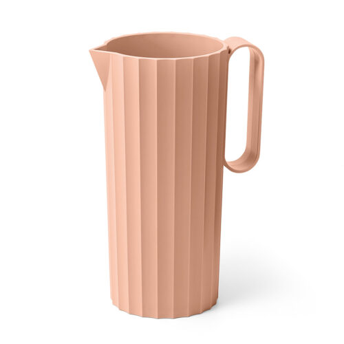 Kunststof schenkkan / waterkan - Hydria - koraal roze - 6 x 11 x H 24 cm - 700 ml