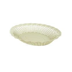 Broodmandje van RVS - Vintage - Ovaal - Klein - Vanille/ crème