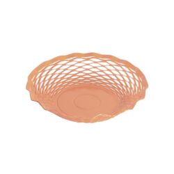 Broodmandje van RVS - Vintage - Rond - Oud roze