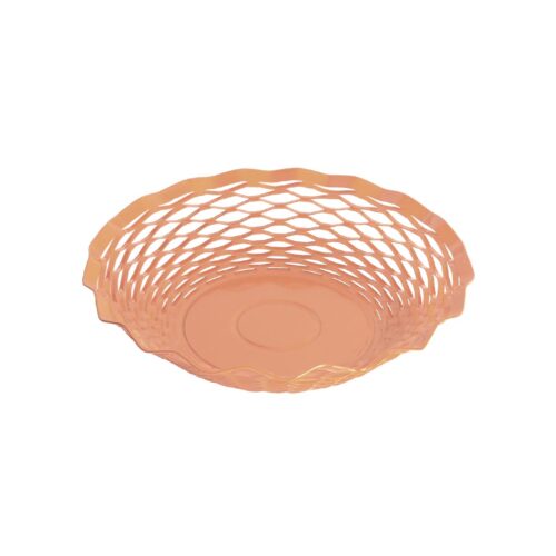 Broodmandje van RVS - Vintage - Rond - Oud roze