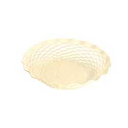 Broodmandje van RVS - Vintage - Rond - Vanille/crème