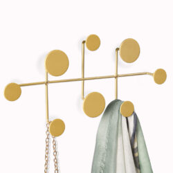 kapstok metaal goud - 8 gouden metalen ronde knoppen - impressie - 9612
